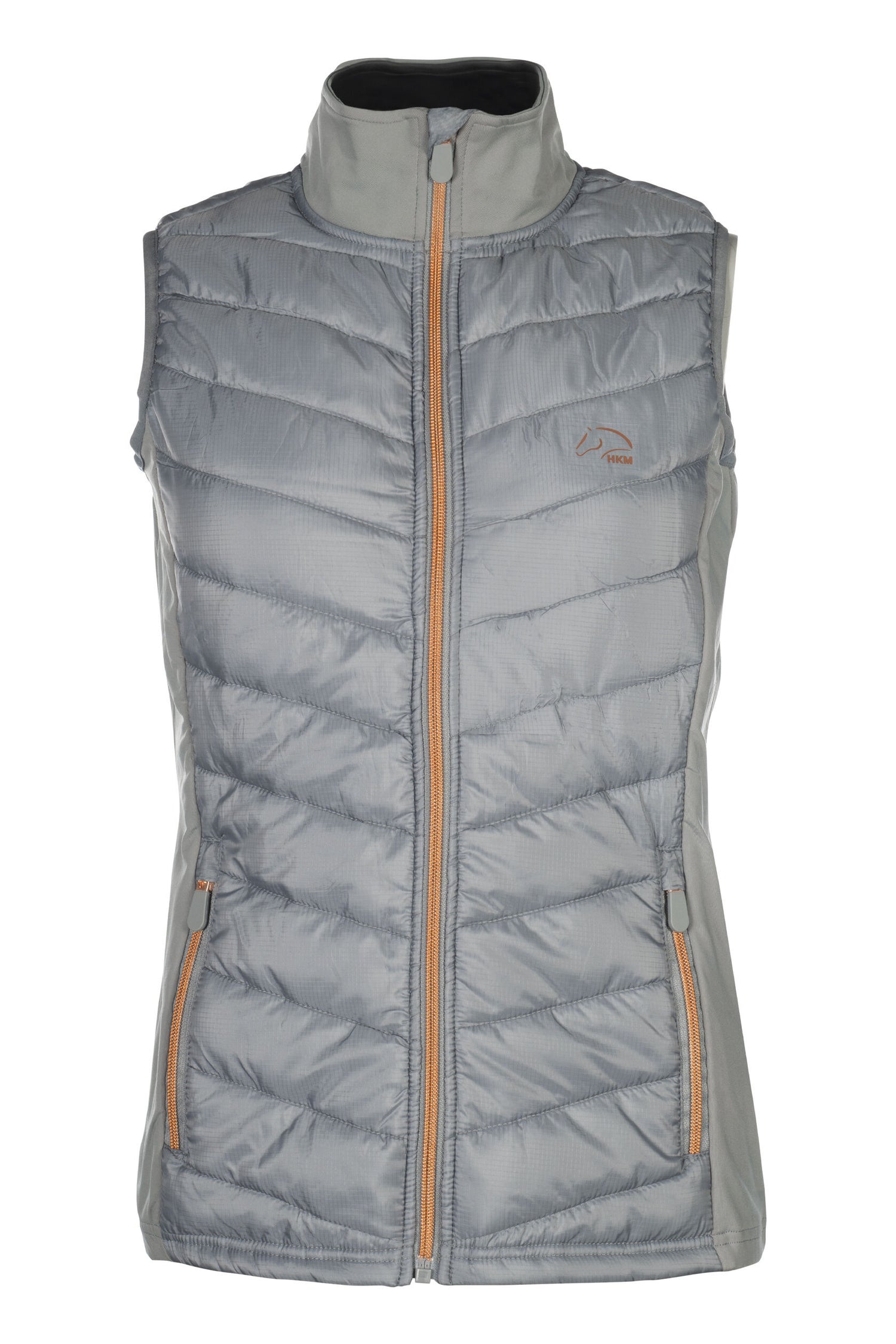 HKM Women's Jersey/Nylon Vest -Basel- Style #colour_grey-rose-gold