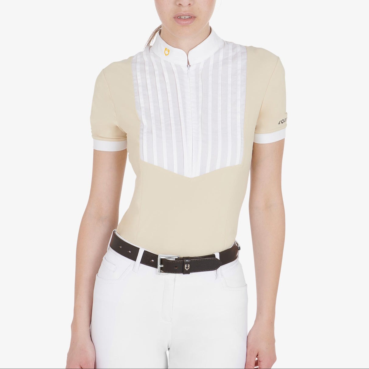 Equestro Leather Belt With Snaffle Bits #colour_brown-silver