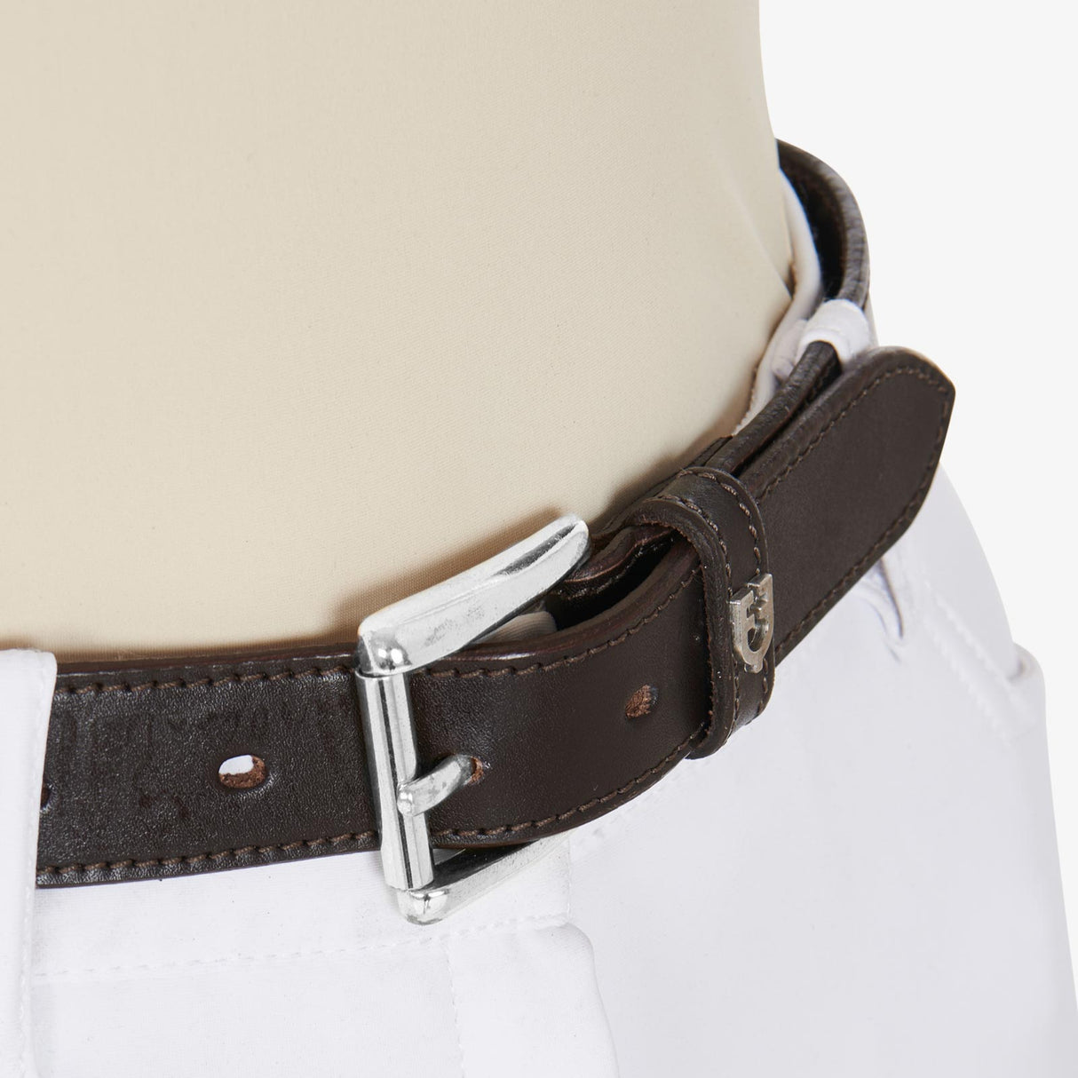 Equestro Leather Belt With Snaffle Bits #colour_brown-silver