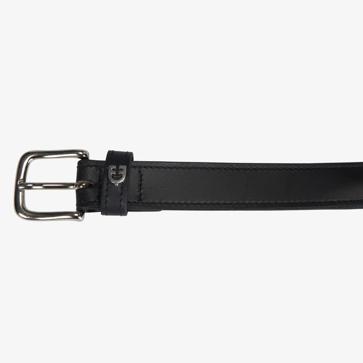 Equestro Leather Belt With Snaffle Bits #colour_black-silver