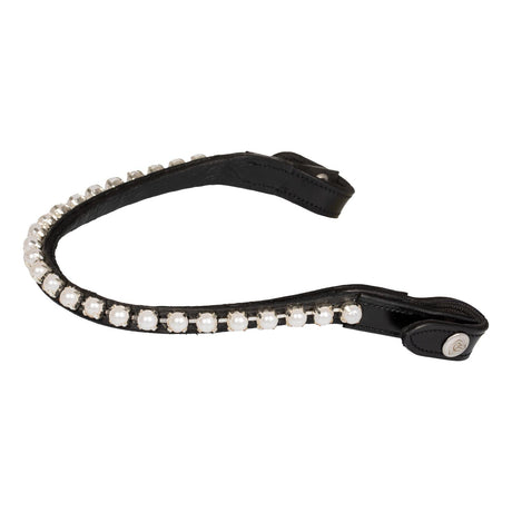 Acavallo Browband Calfskin & Pearls #colour_black-white