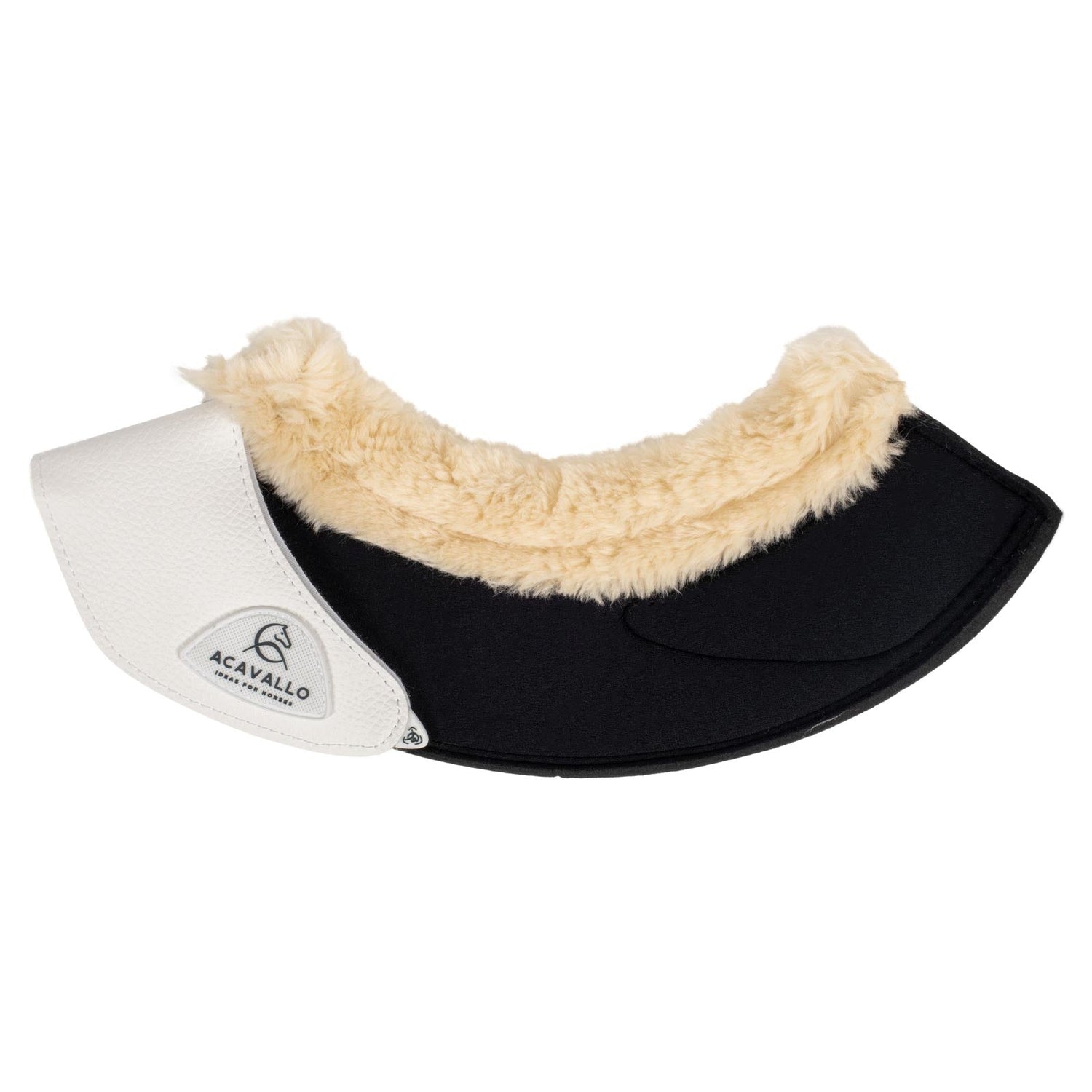 Acavallo Bell Boots Faux Sheepskin & Hook-And-Loop Closure #colour_white