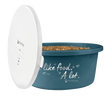 Waldhausen XL Feeding Bowl "I Like Food. A Lot." With Lid #colour_petrol-blue