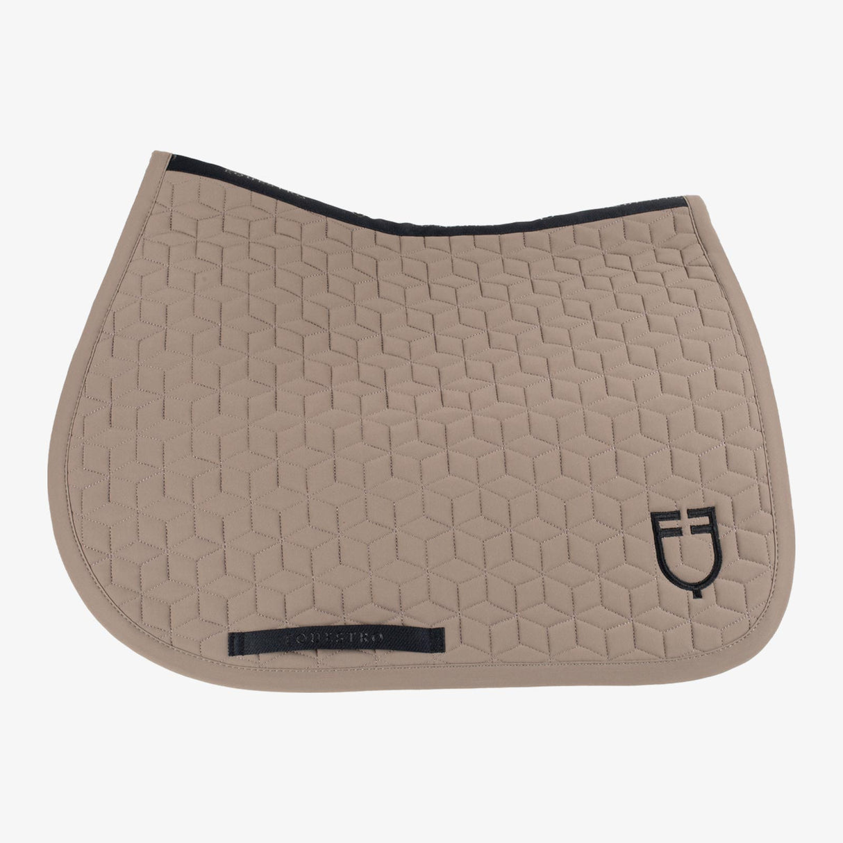 Equestro Jumping Saddle Pad Cube Quilting #colour_brown