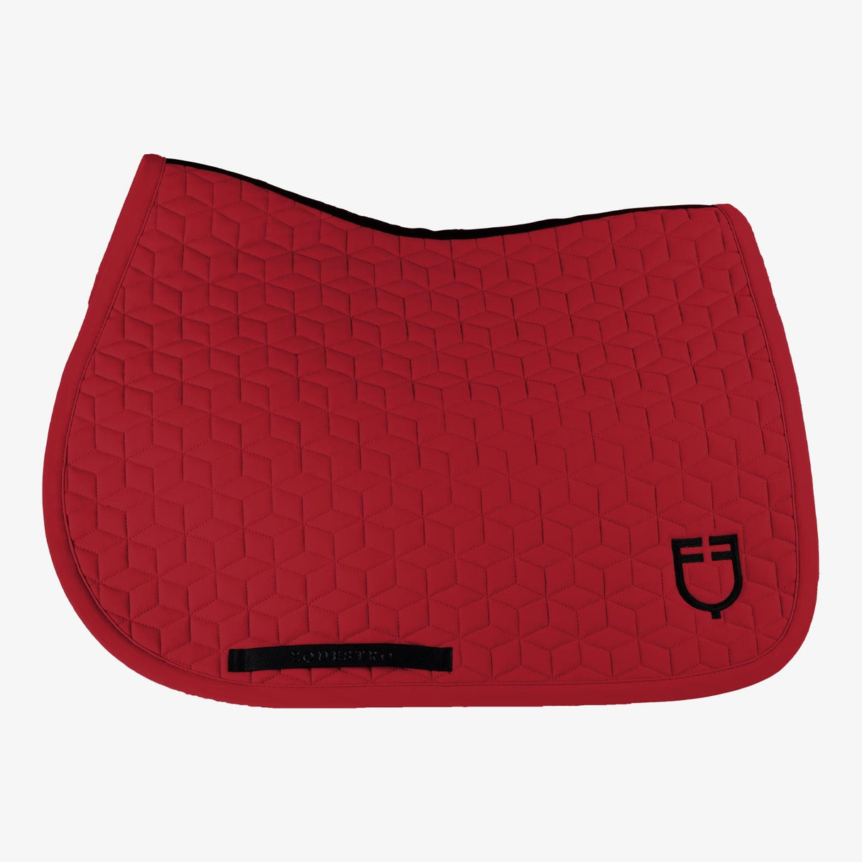 Equestro Jumping Saddle Pad Cube Quilting #colour_burgundy