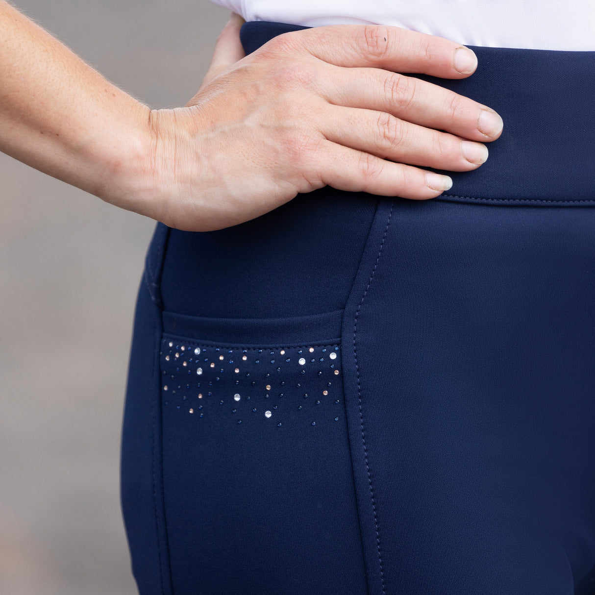 Hy Equestrian Roka Regal Riding Tights #colour_navy