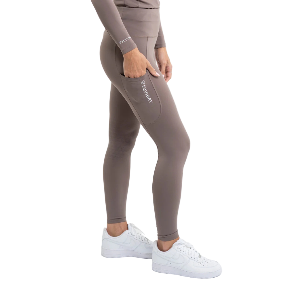 EQUIDRY Women's Water Repellent Leggings #colour_mocha-white