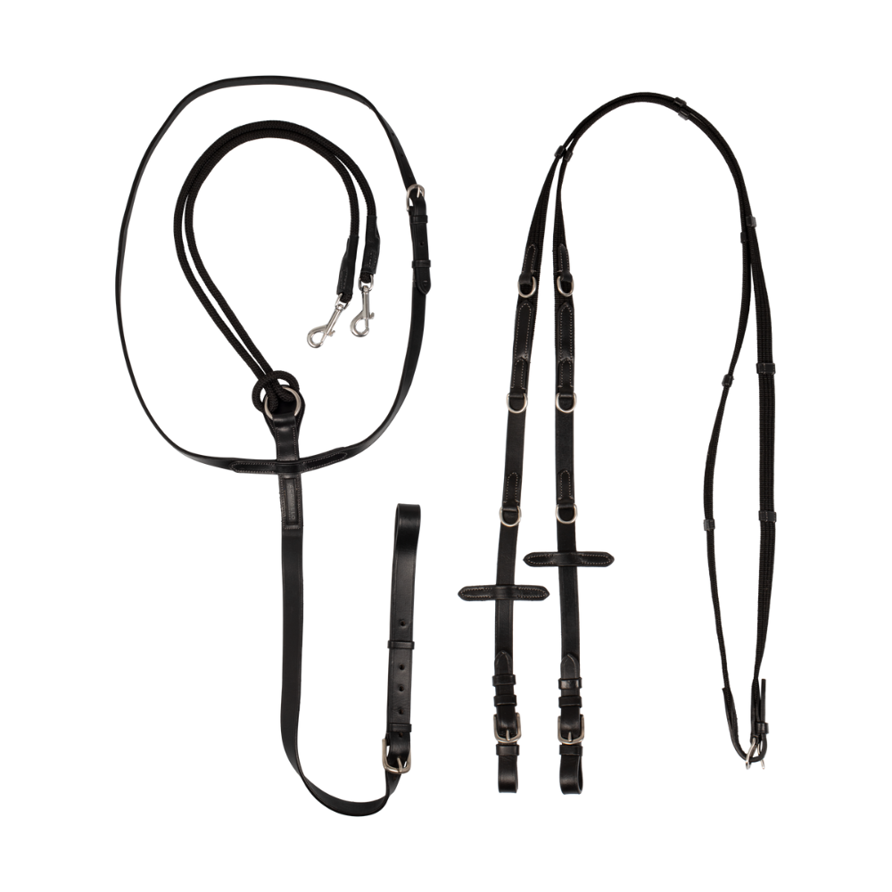 Acavallo Thiedemann Reins Tubular Nylon #colour_black