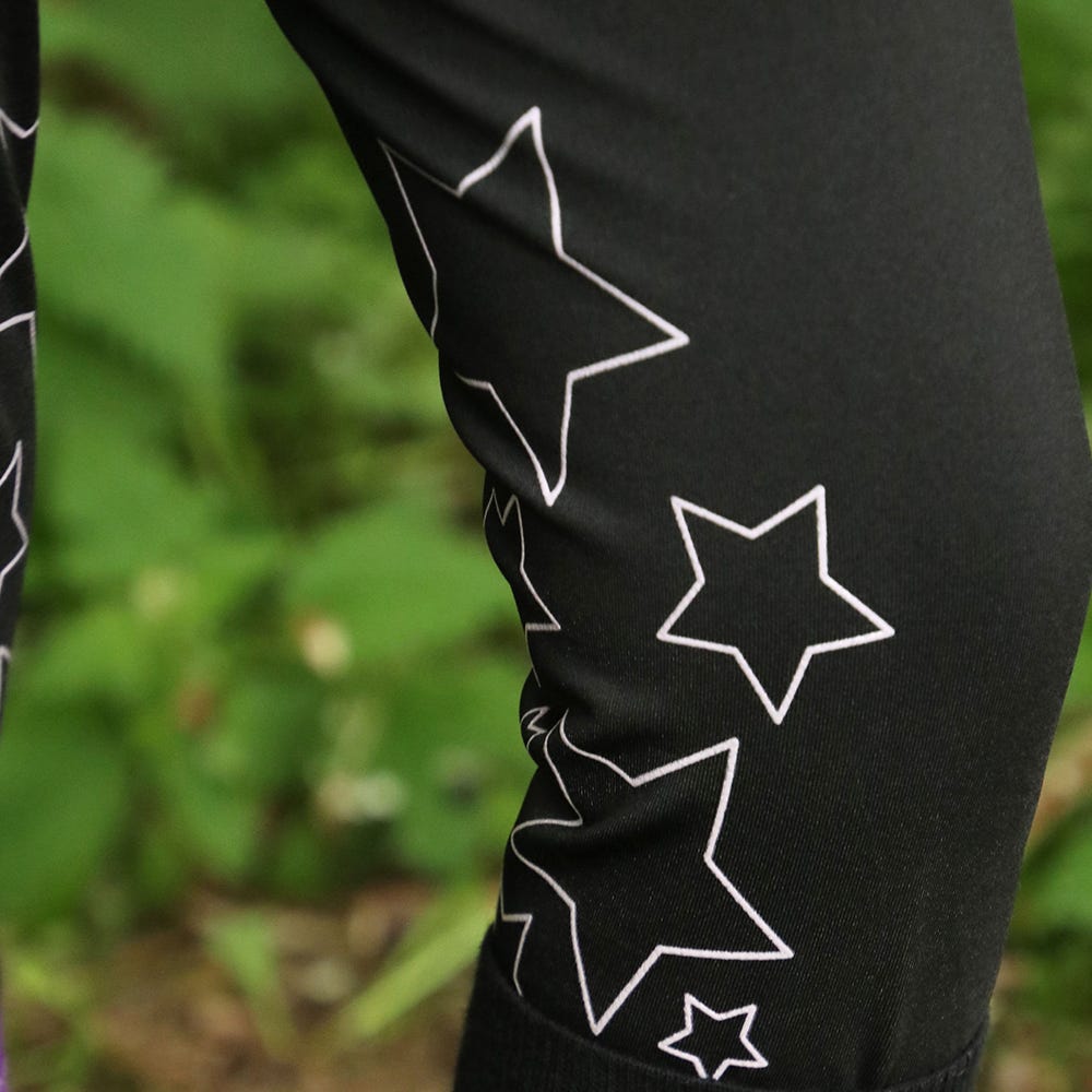 Hy Equestrian Stella Children's Riding Tights #colour_purple-lilac-black