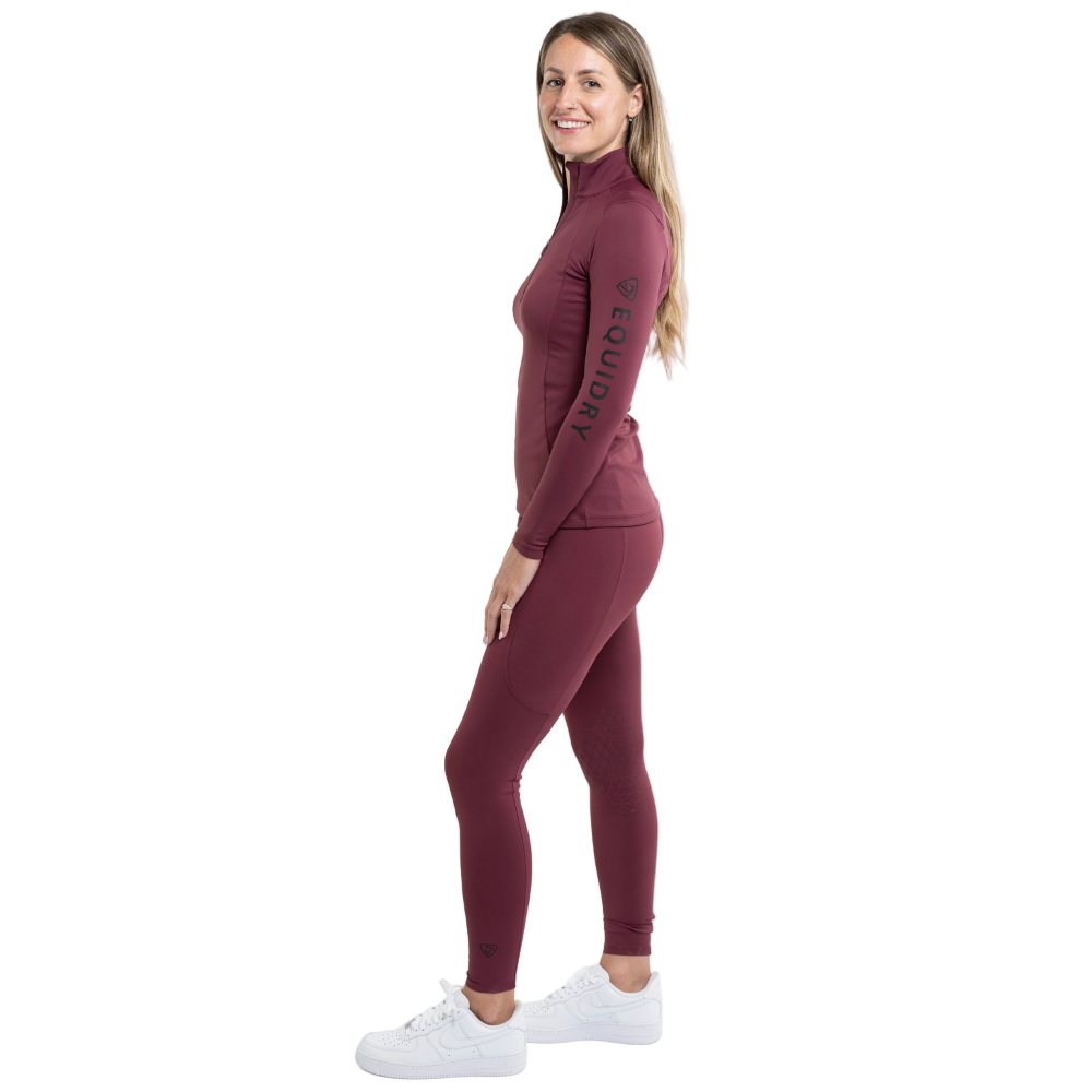 EQUIDRY Women's Water Repellent Leggings #colour_plum-black