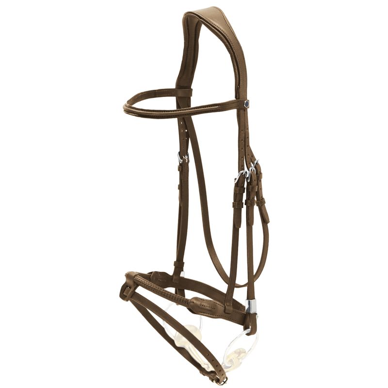 Stubben 2700 Pro-Jump Rope Noseband with Leather Snaffle Bridle #colour_ebony-ebony