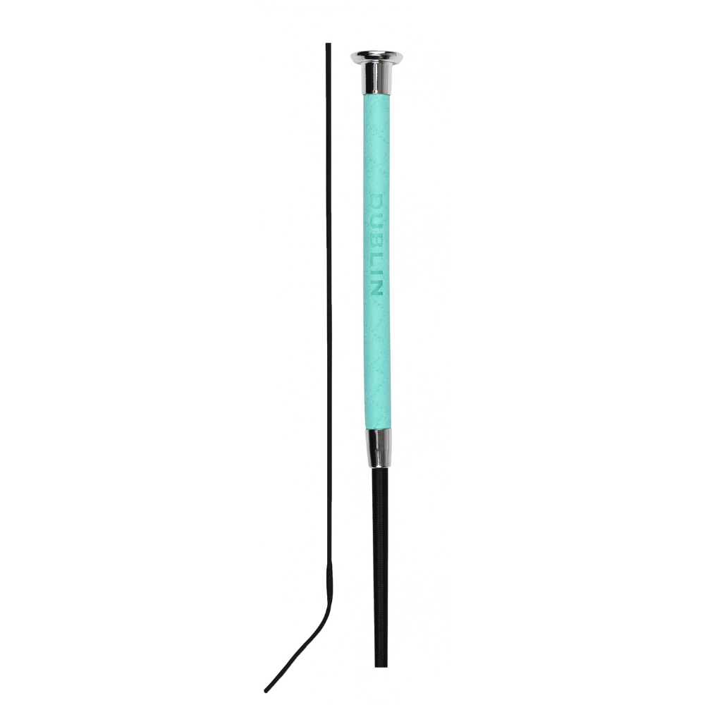 Dublin Fancy Stitch Leather Dressage Whip #colour_turquoise