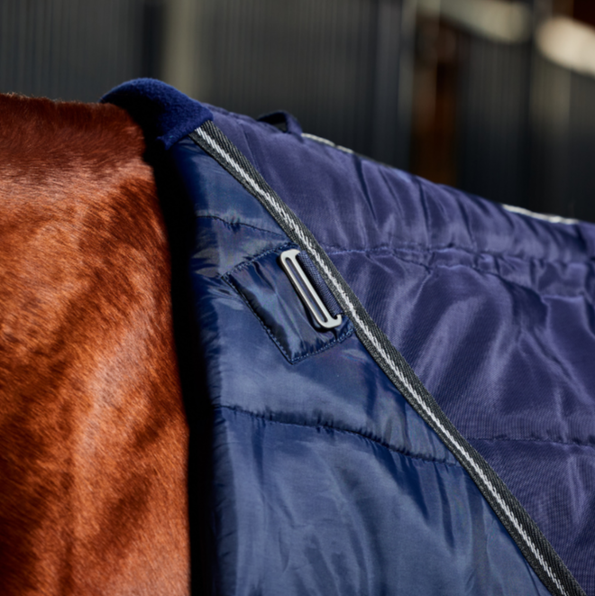 Weatherbeeta Comfitec PP Channel Quilt 220G Detach-A-Neck Stable Rug #colour_navy-charcoal