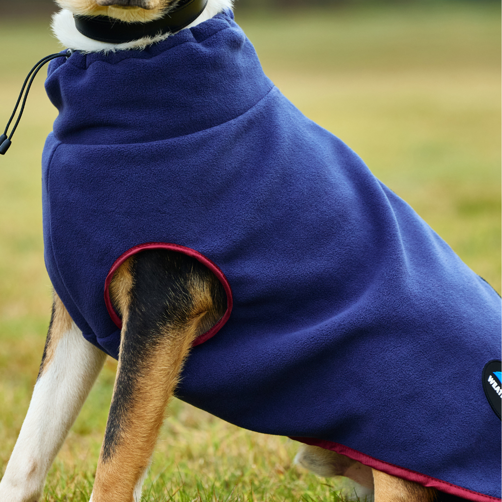 Weatherbeeta Comfitec Fleece Zip Dog Coat #colour_navy-burgundy