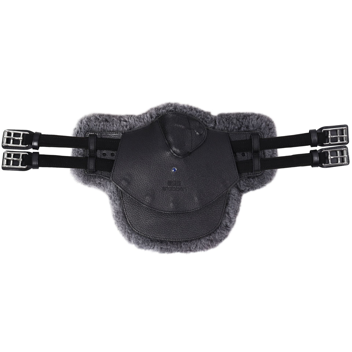 Stubben Equi-Soft® Belly Stud Girth with Cover - Black #colour_lambskin-anthracite-black