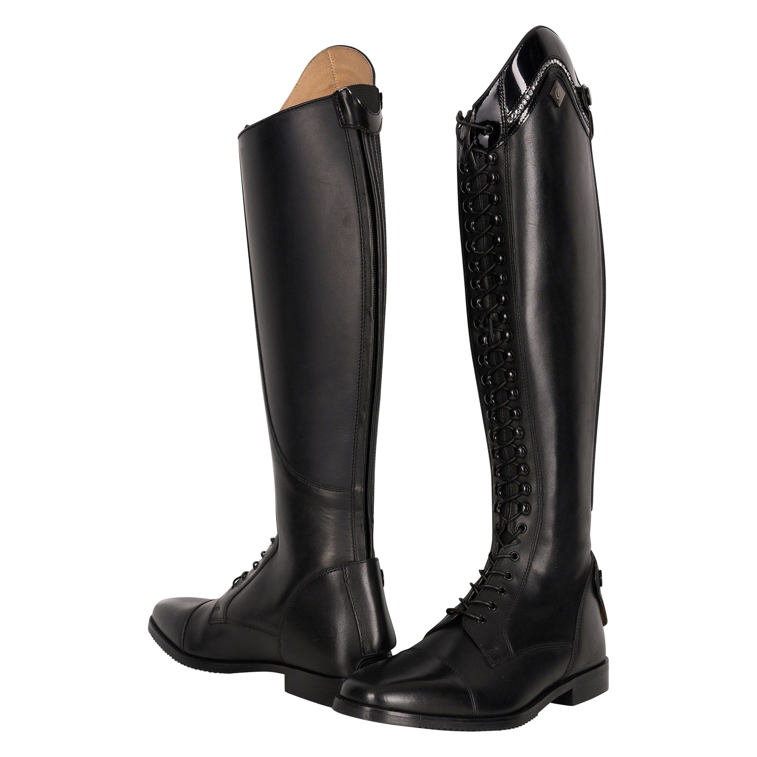 Imperial Riding Olania Long/Narrow Dressage Riding Boots #colour_black-lack-chrystal