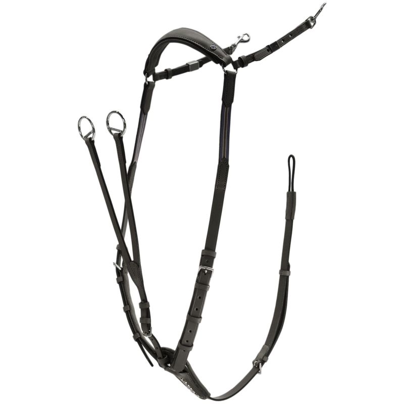 Stubben Pro-Jump Breastplate Open Martingale Fork #colour_black