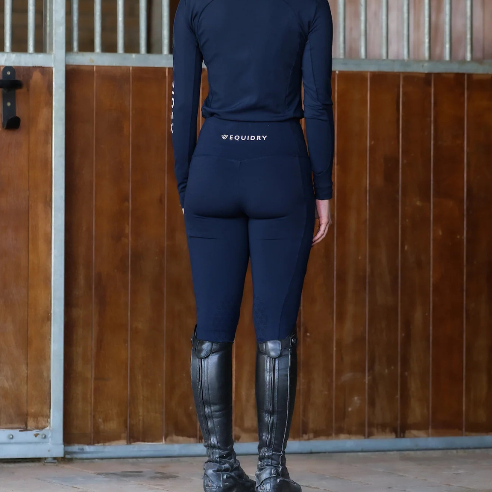 EQUIDRY Women's Water Repellent Leggings #colour_navy-white