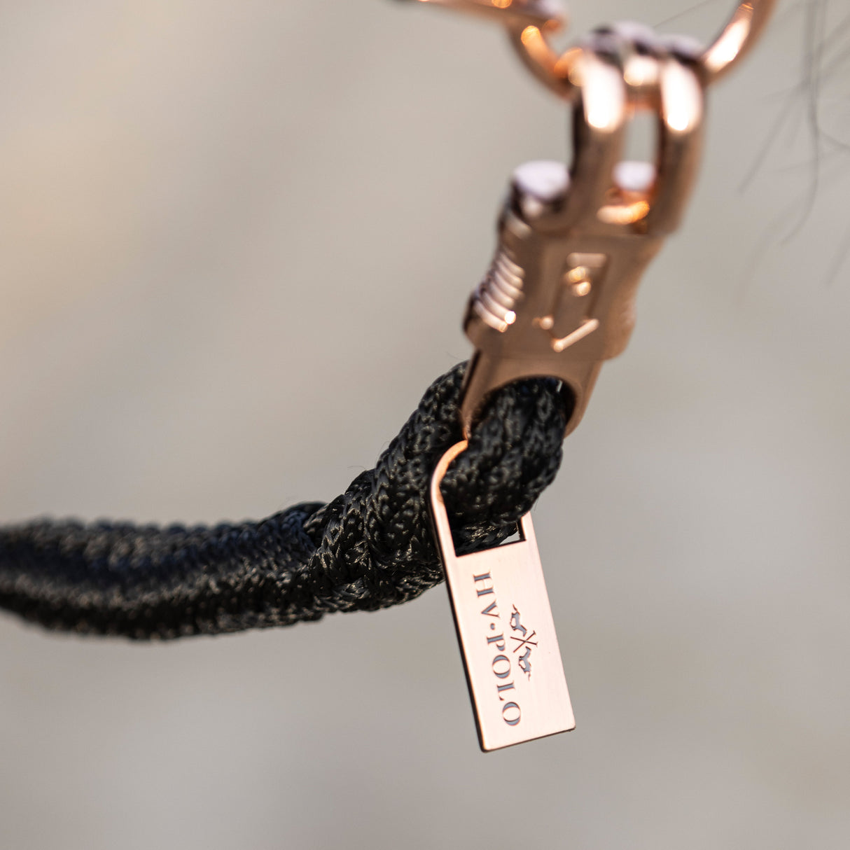 HV Polo Welmo Panic Hook Lead Rope #colour_black-rose-gold