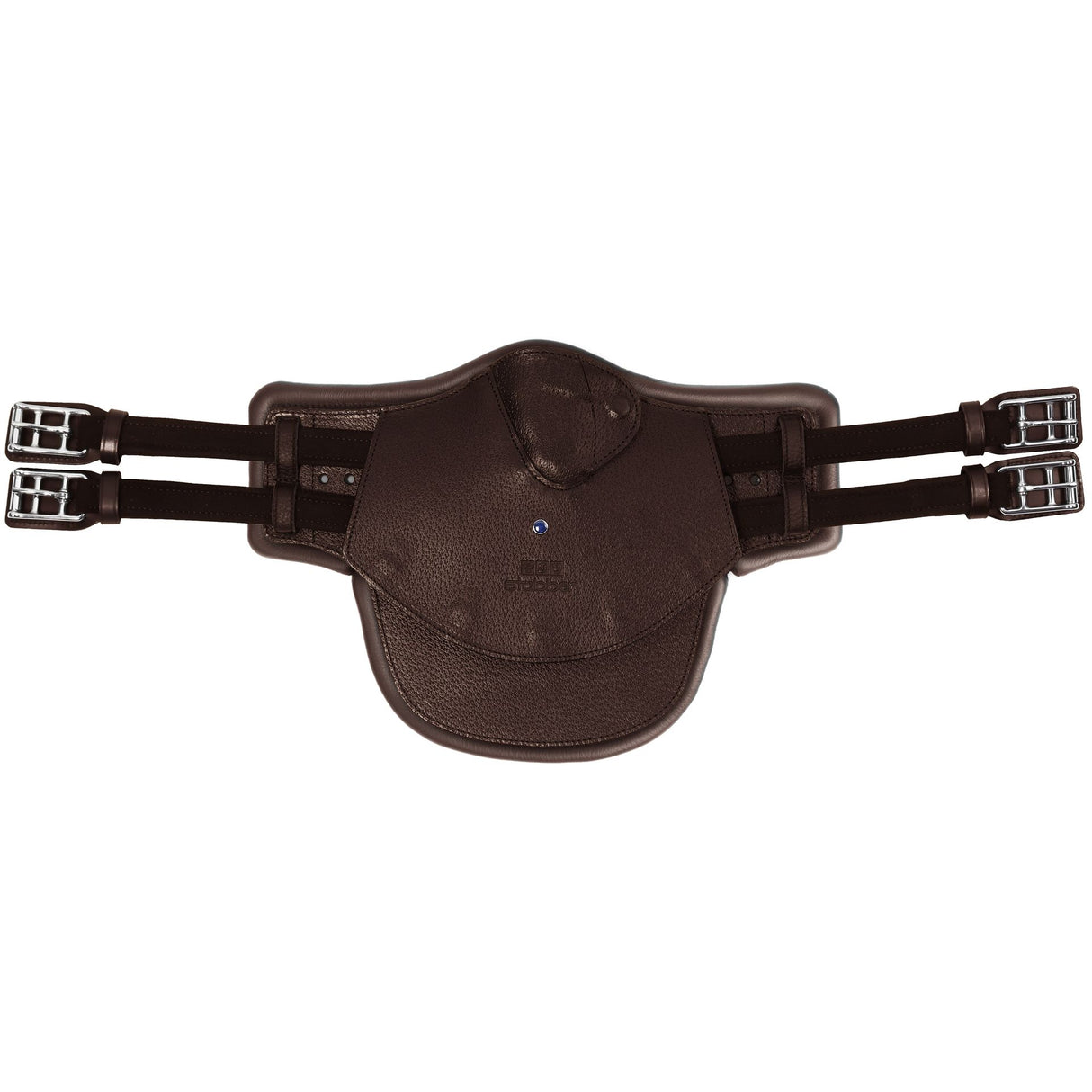 Stubben Equi-Soft® Belly Stud Girth with Cover - Ebony #colour_vachette-leather-ebony