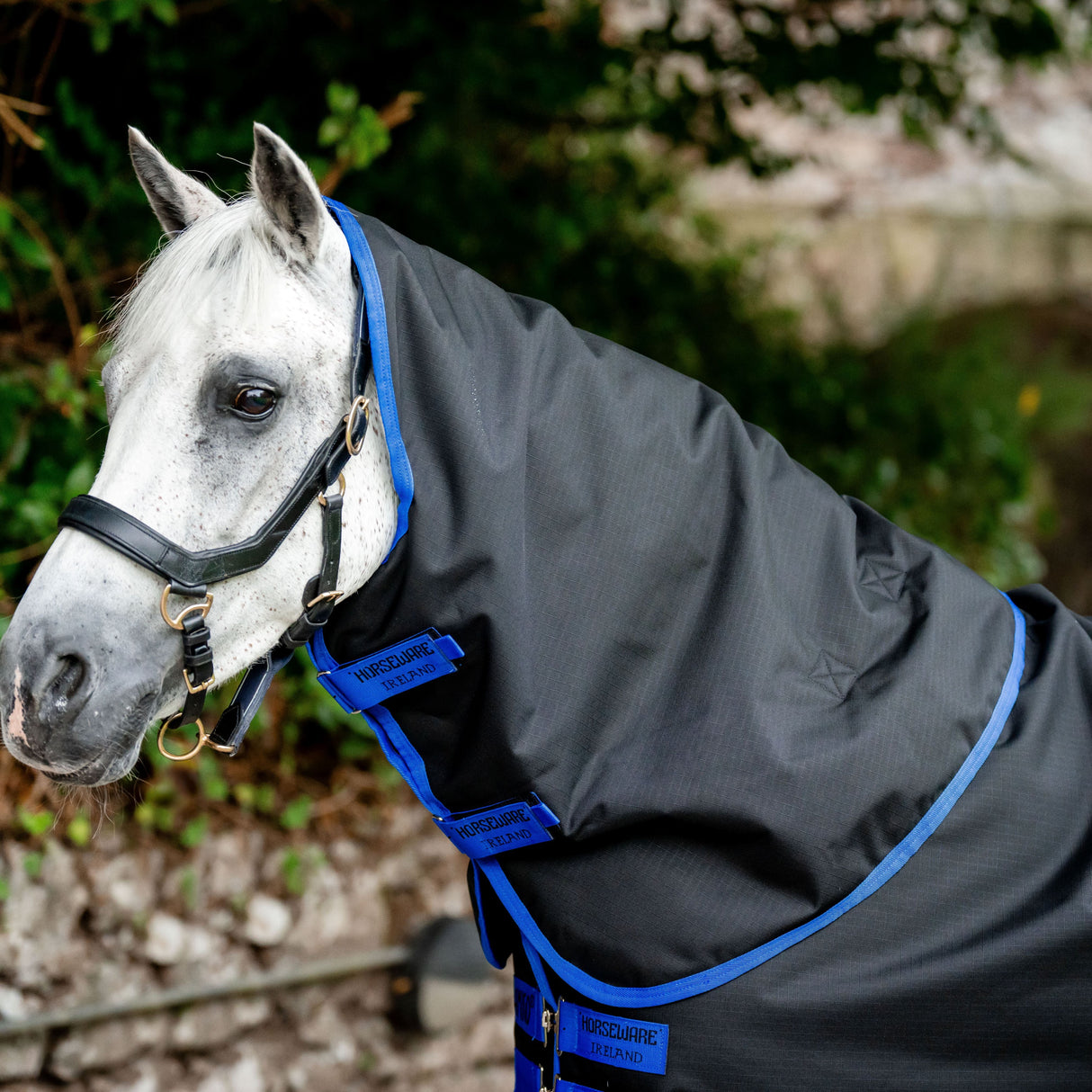 Horseware Ireland Amigo Ripstop 900D Turnout Hood 150g #colour_black-classic-blue