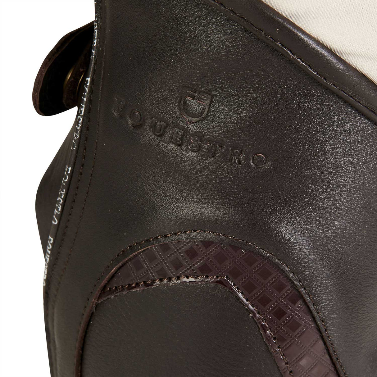 Equestro Unisex Leather Gaiters With Contrasting Profile #colour_brown