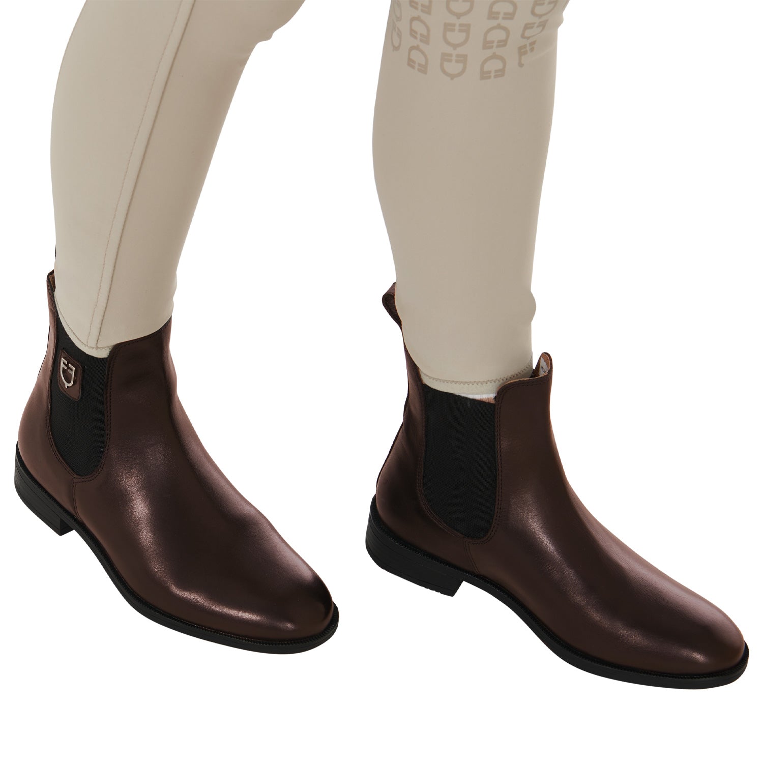 Equestro Unisex Ankle Boots With Side Elastics #colour_brown