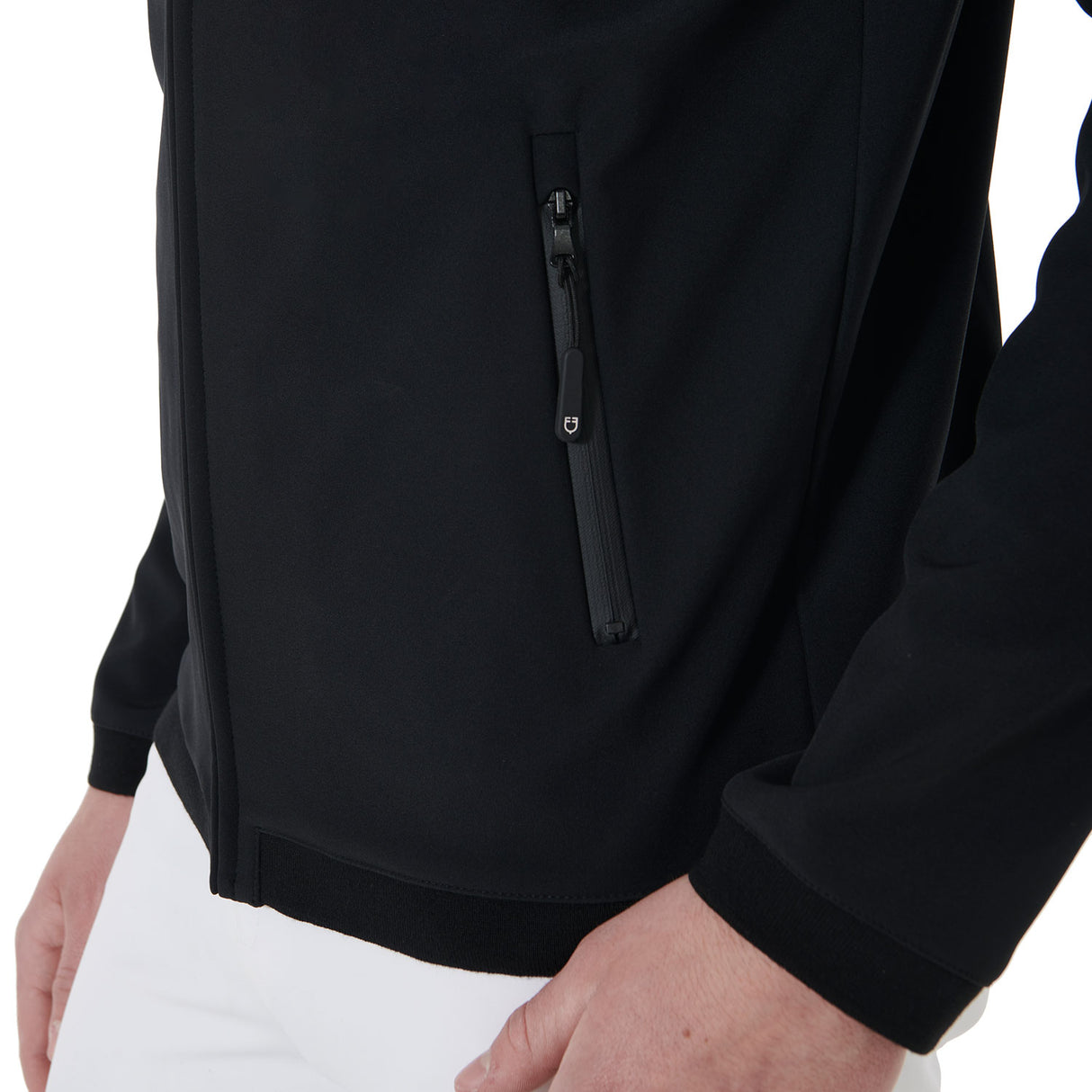 Equestro Men's Slim Fit Softshell Jacket With Internal Fleece #colour_black