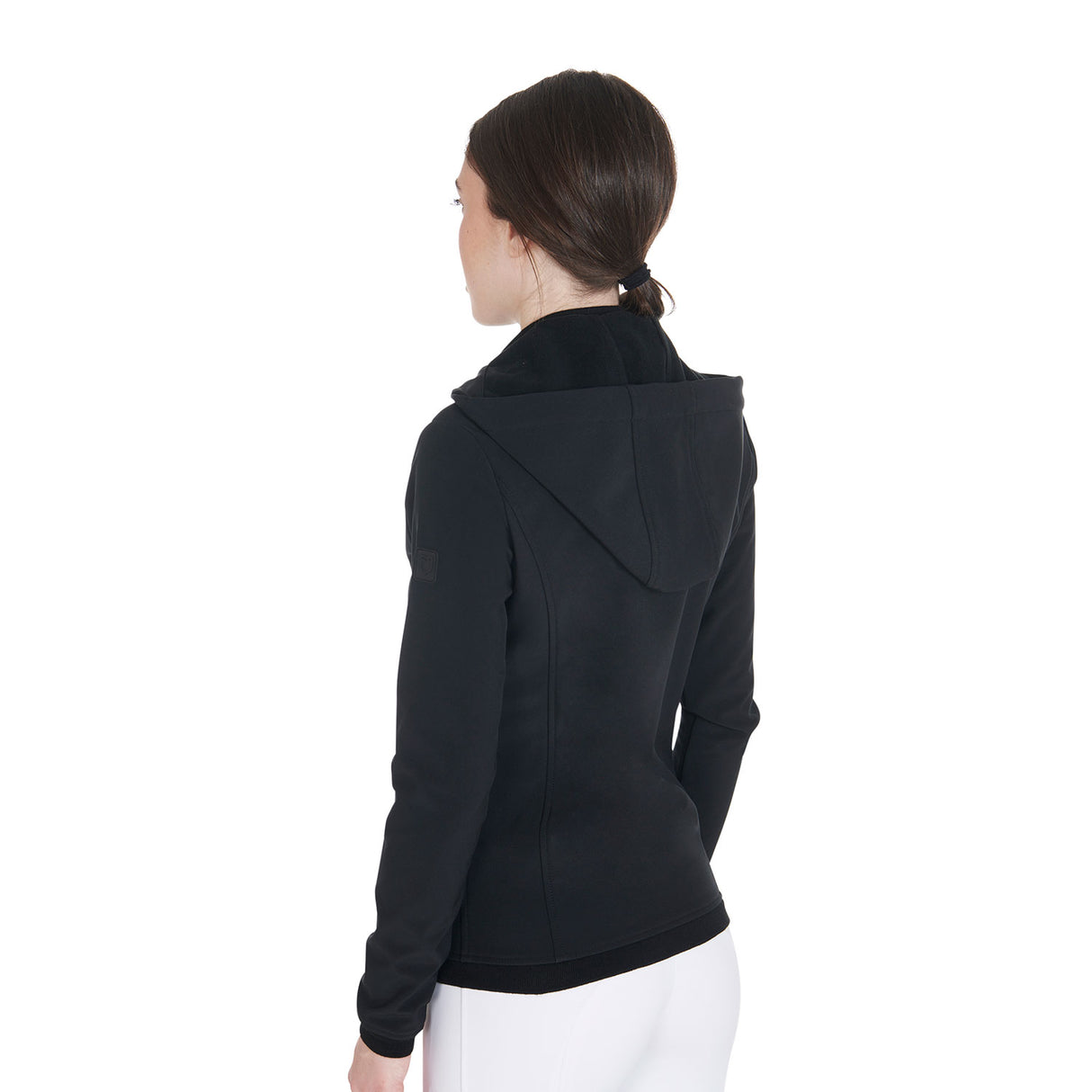 Equestro Women's Slim Fit Softshell Jacket With Internal Fleece #colour_black