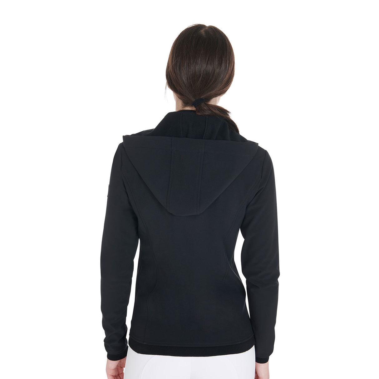 Equestro Women's Slim Fit Softshell Jacket With Internal Fleece #colour_black