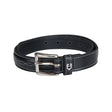Equestro Leather Belt With Handcrafted Embroidery #colour_black