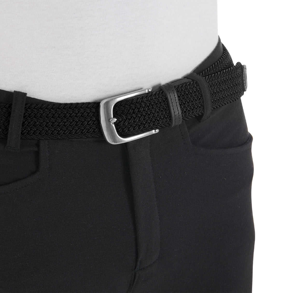 Equestro Elasticized Belt Crossed Pattern #colour_black