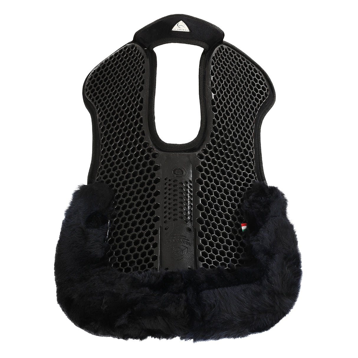 Acavallo Pad SP WFS Suede Rear Sheepskin Hexagonal Gel Flat #colour_black-black