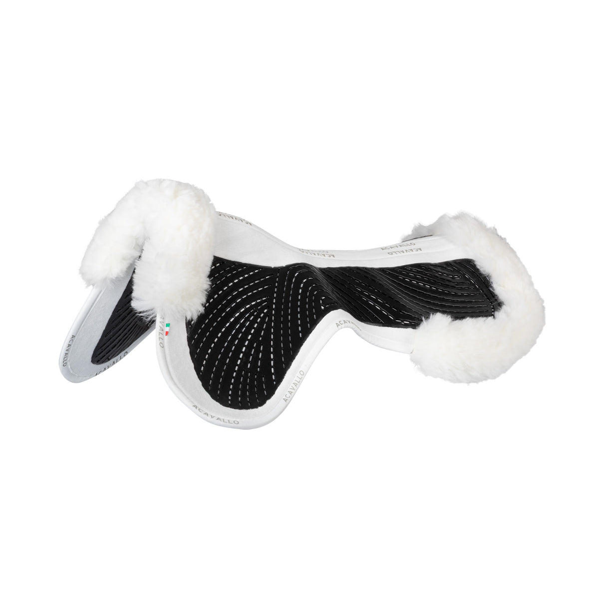 Acavallo Pad SP JCCS CW-CS Suede Cut-Out Sheepskin Twin Sided Gel Flat #colour_white-white