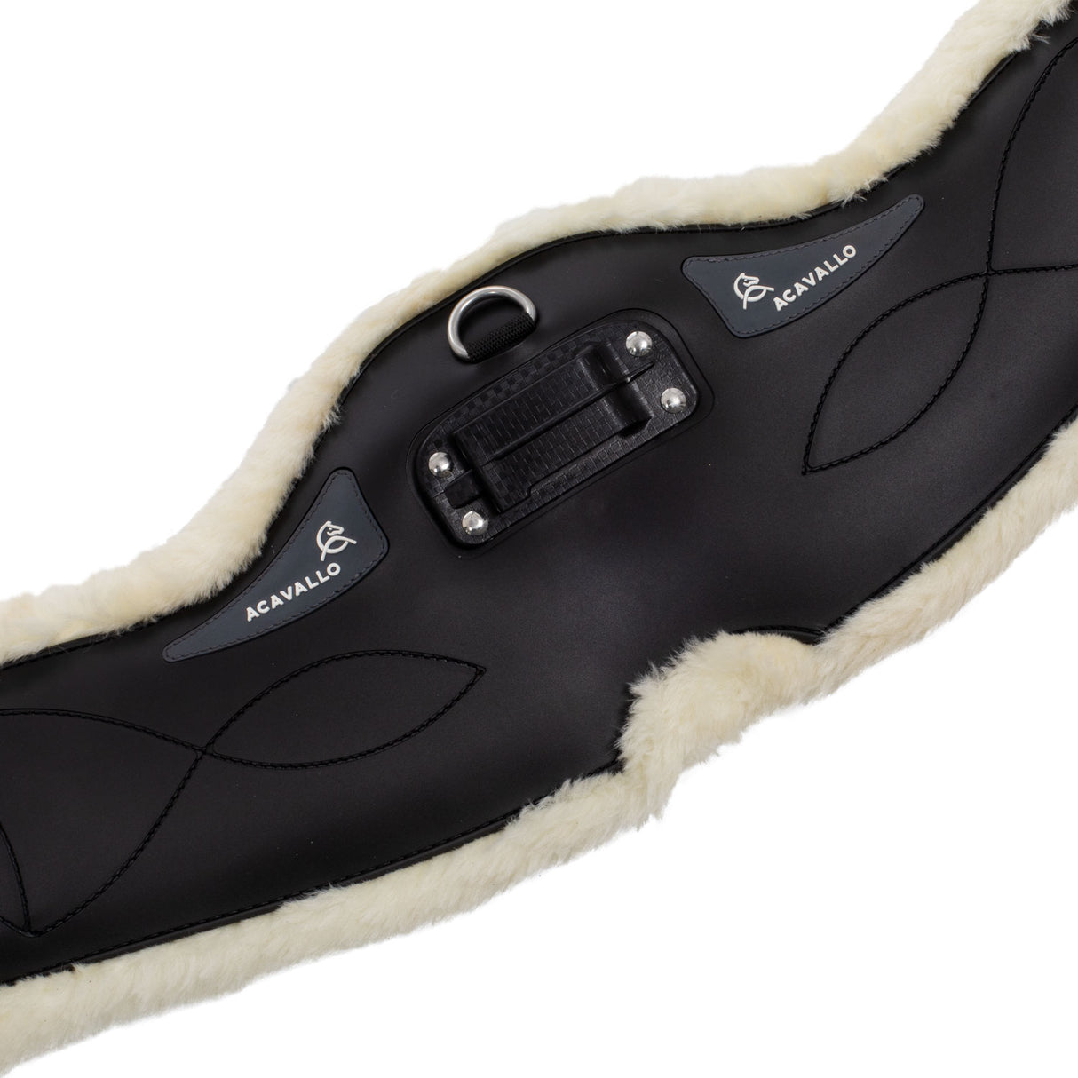 Acavallo Dressage Girth Classic Gel Sheepskin #colour_black