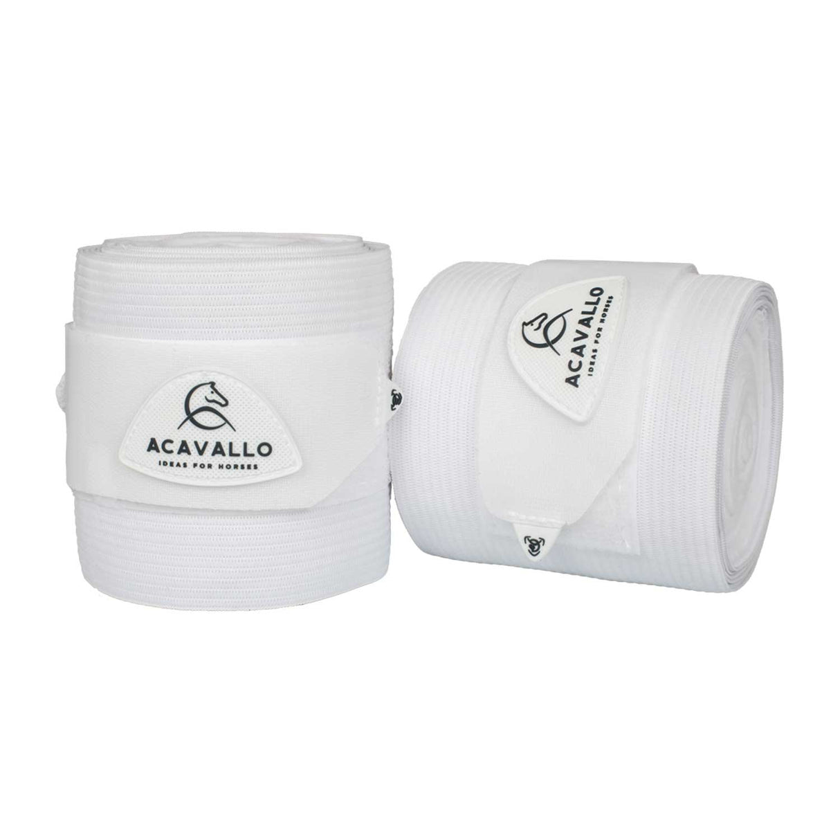 Acavallo Elasticated Exercise Bandages Fleece #colour_white