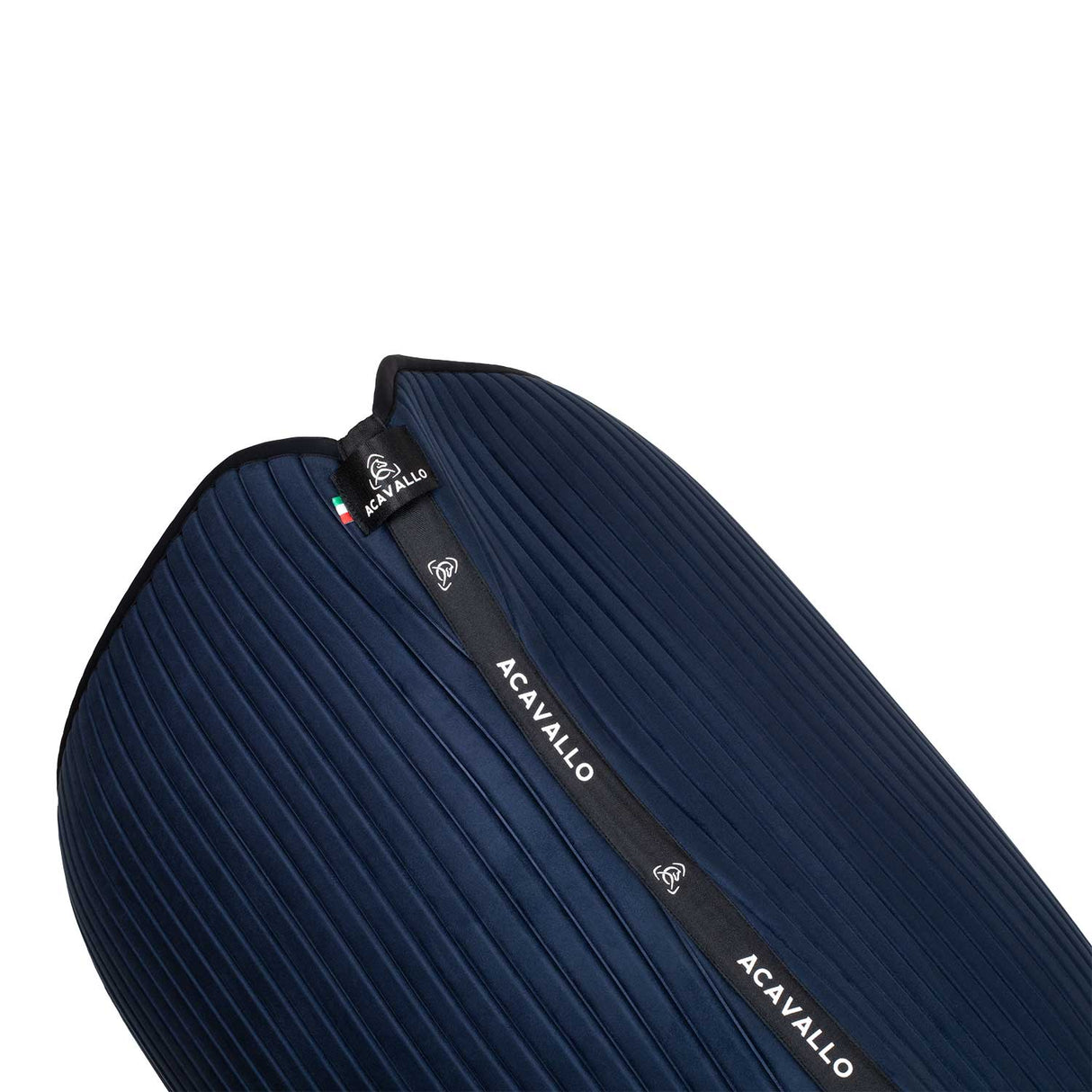 Acavallo Stripe Suede Dressage Saddle Pad W/Square Back Corner #colour_blue