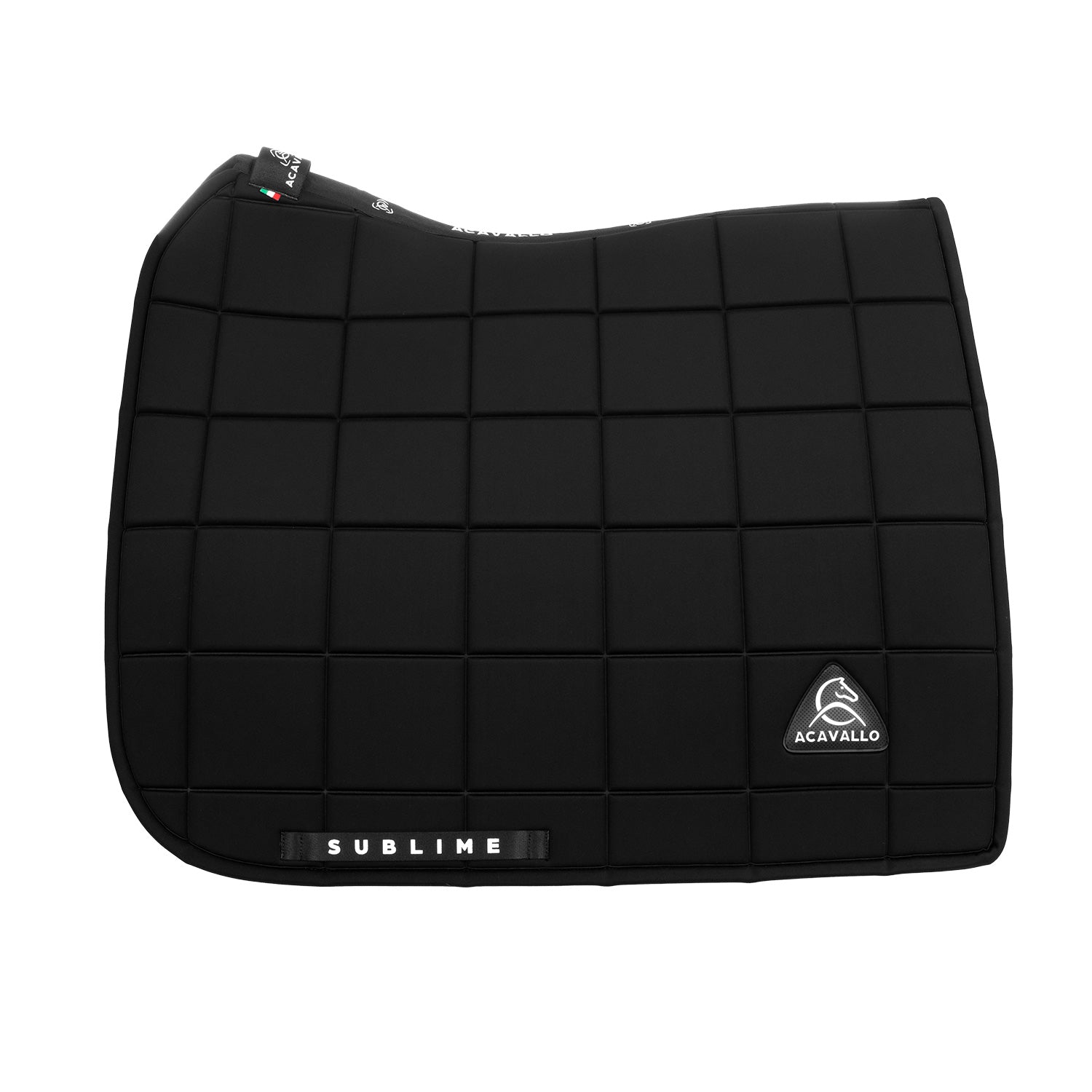 Acavallo Square Dressage Saddle Pad W/Square Back Corner #colour_black