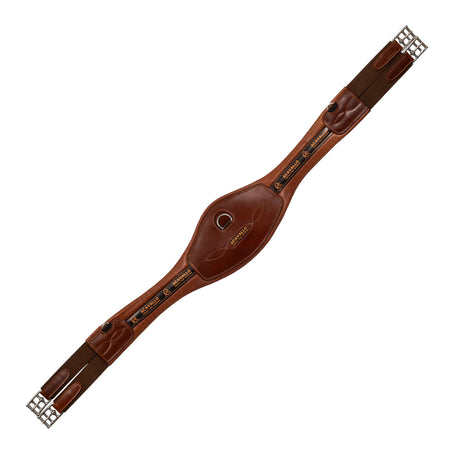 Acavallo Anatomical Jumping Girth Leather #colour_cognac