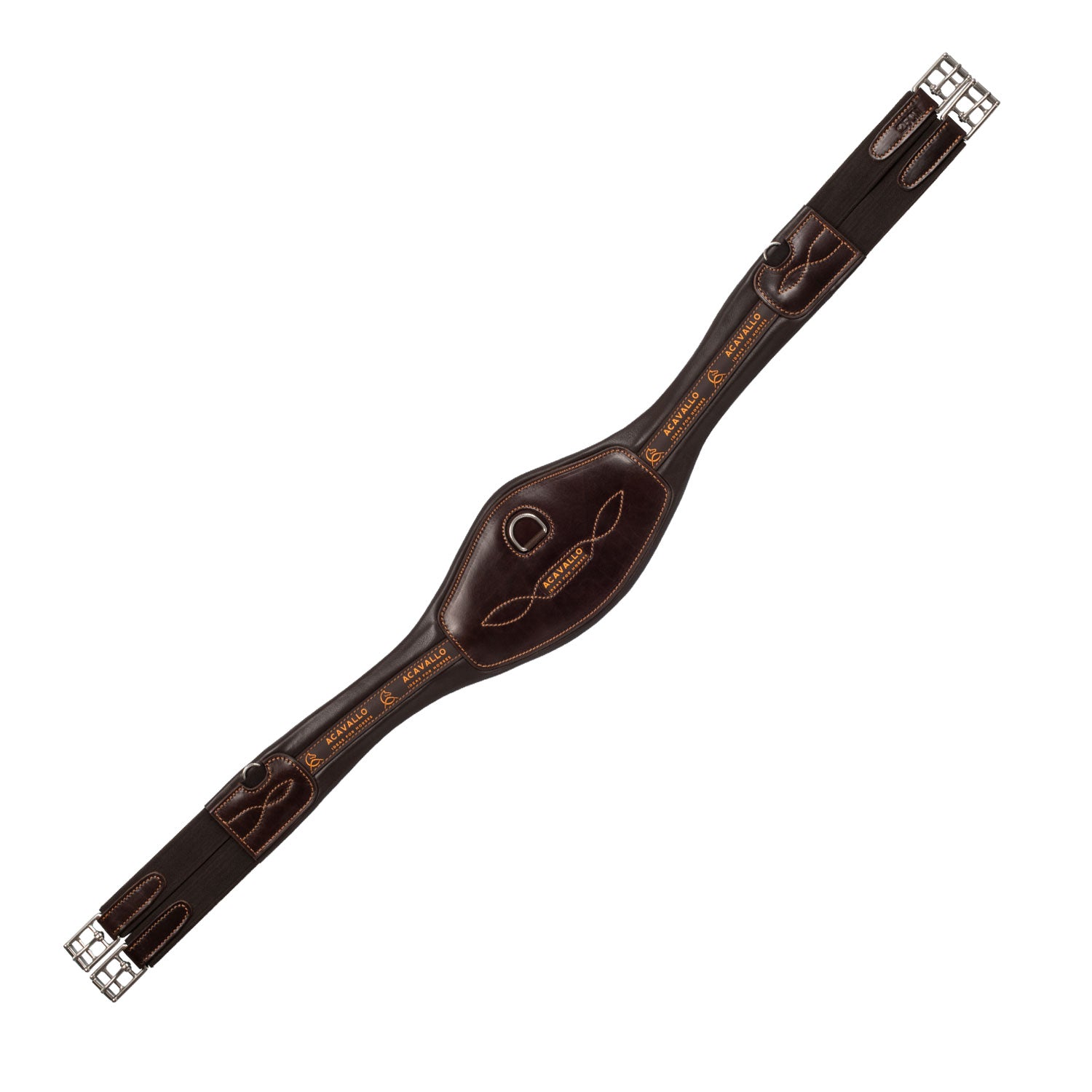 Acavallo Anatomical Jumping Girth Leather #colour_brown