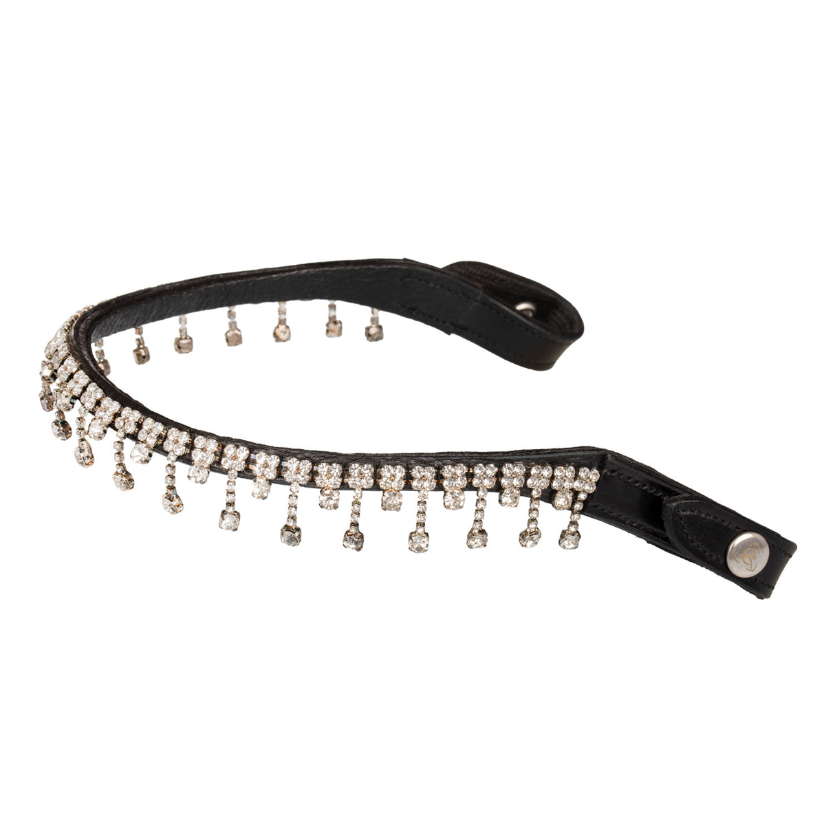 Acavallo Queen Browband Calfskin & Crystals #colour_black-transparent