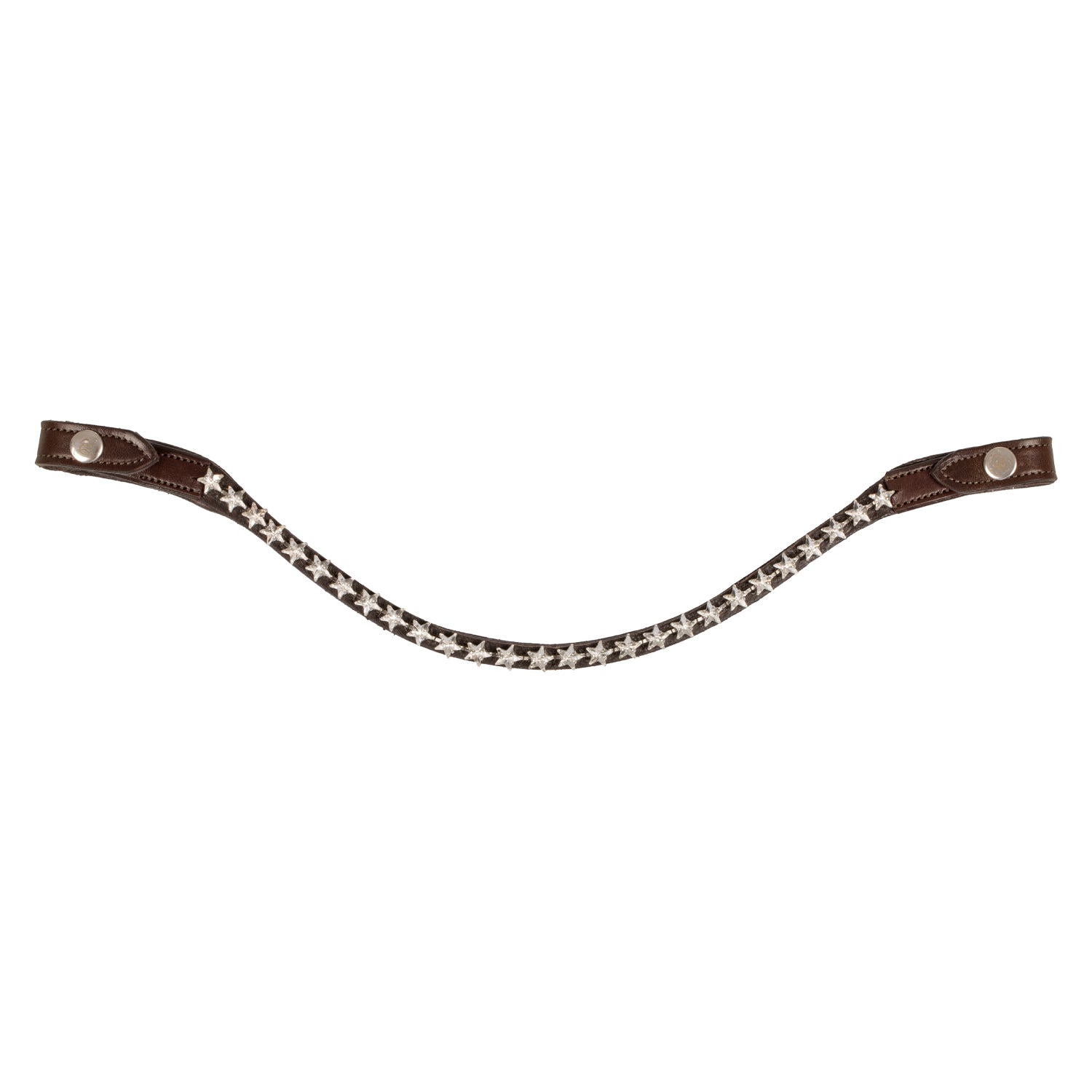 Acavallo Browband Calfskin & Starry Crystals #colour_brown-transparent