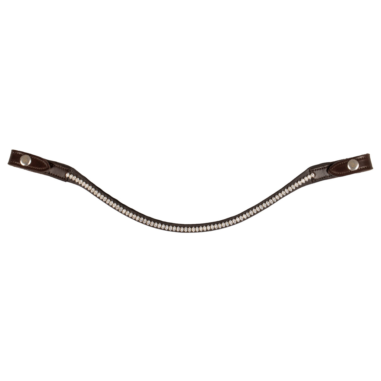 Acavallo Browband Calfskin & Oval Crystals #colour_brown-transparent