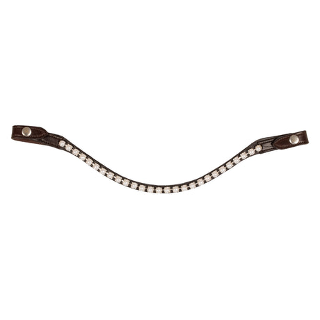 Acavallo Browband Calfskin & Pearls #colour_brown-white