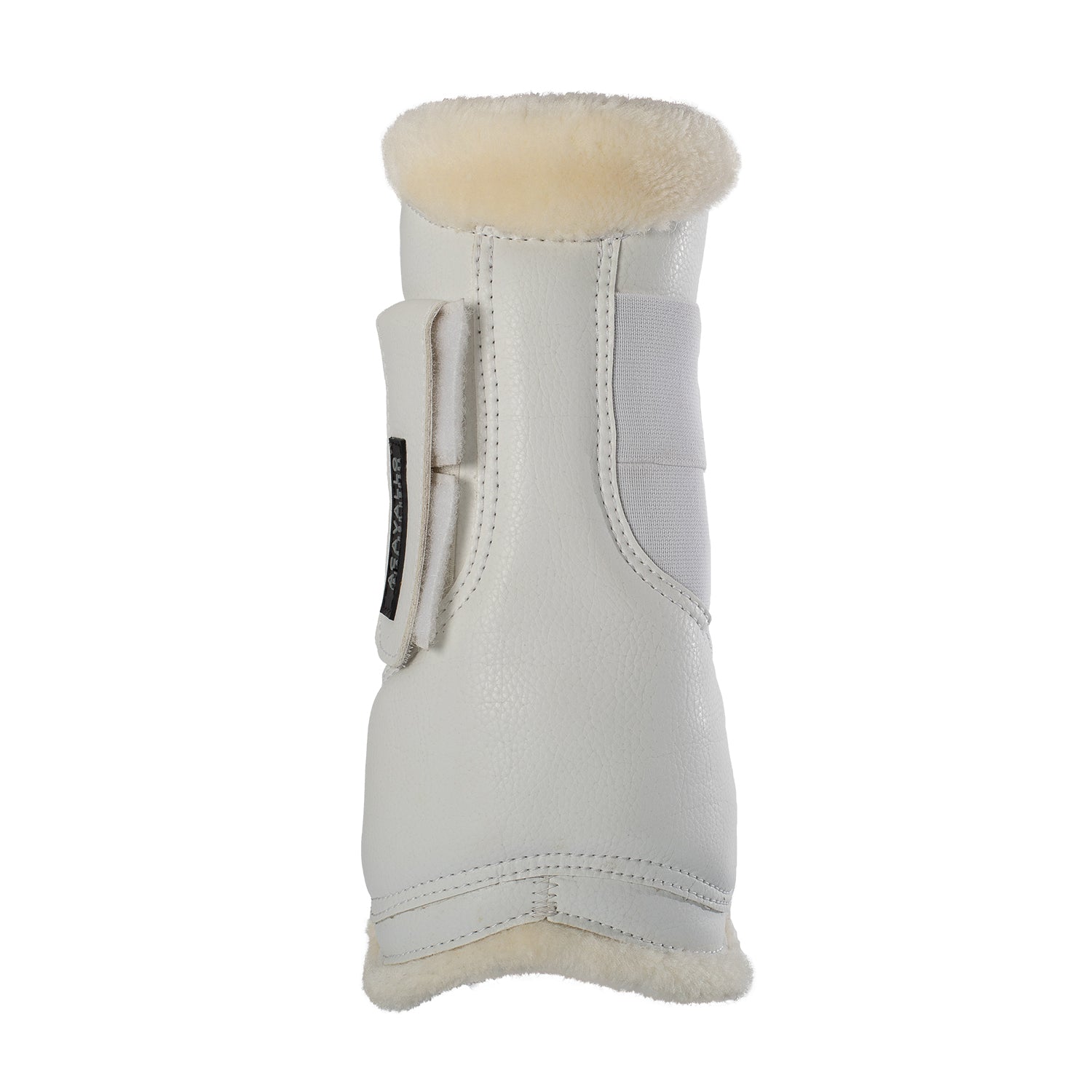 Acavallo Jumping Tendon Boots Faux Sheepskin & Hook-And-Loop Closure #colour_white