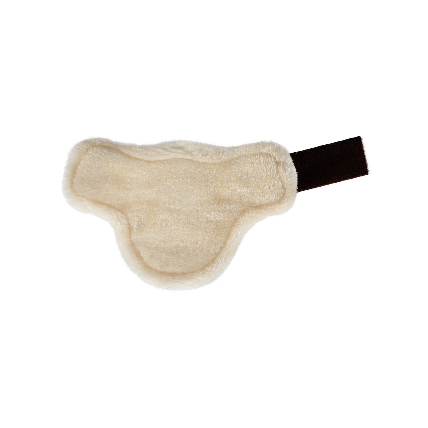 Acavallo Jumping Fetlock Boots Faux Sheepskin & Hook-And-Loop Closure #colour_brown