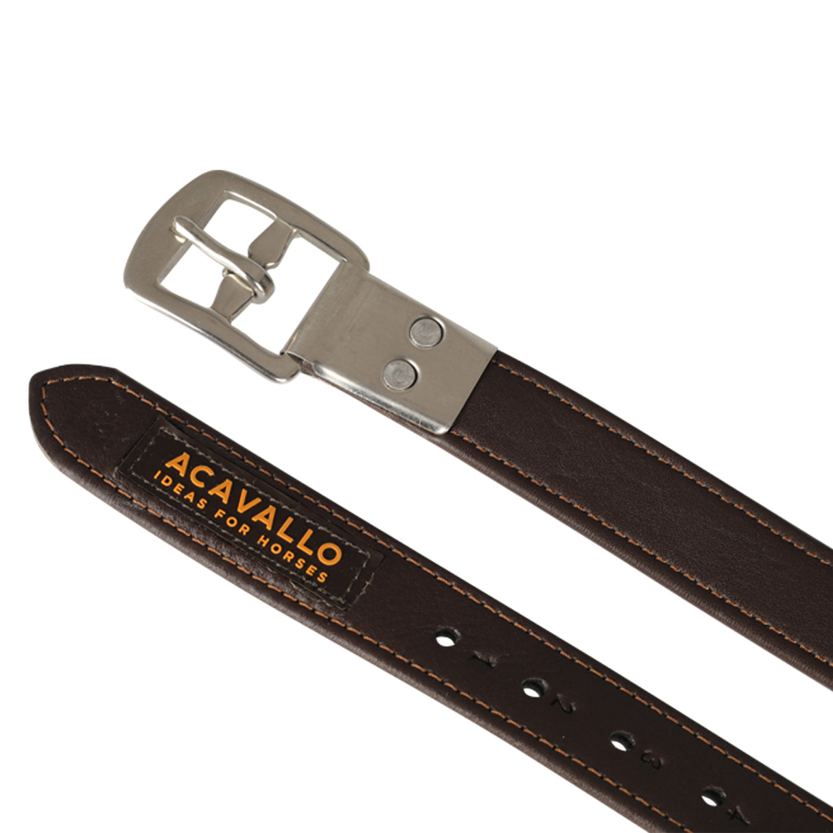 Acavallo Calfskin Stirrup Leathers Encased Buckle #colour_brown