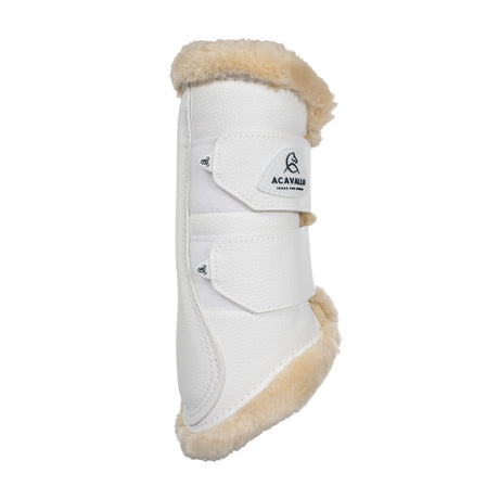 Acavallo Front Brushing Boots Eco-Leather & Faux Sheepskin #colour_white
