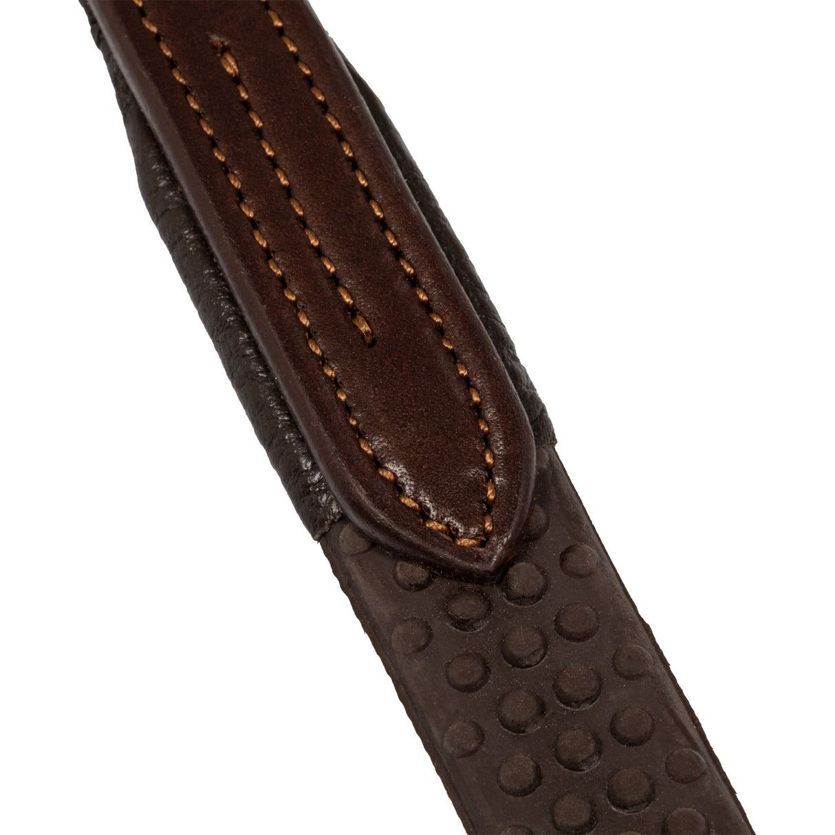 Acavallo Reins Leather & Rubber Grip #colour_brown