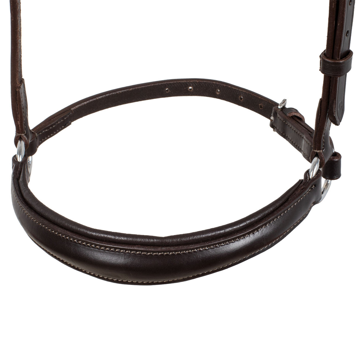 Equestro Leather German Style Noseband Bridle #colour_brown